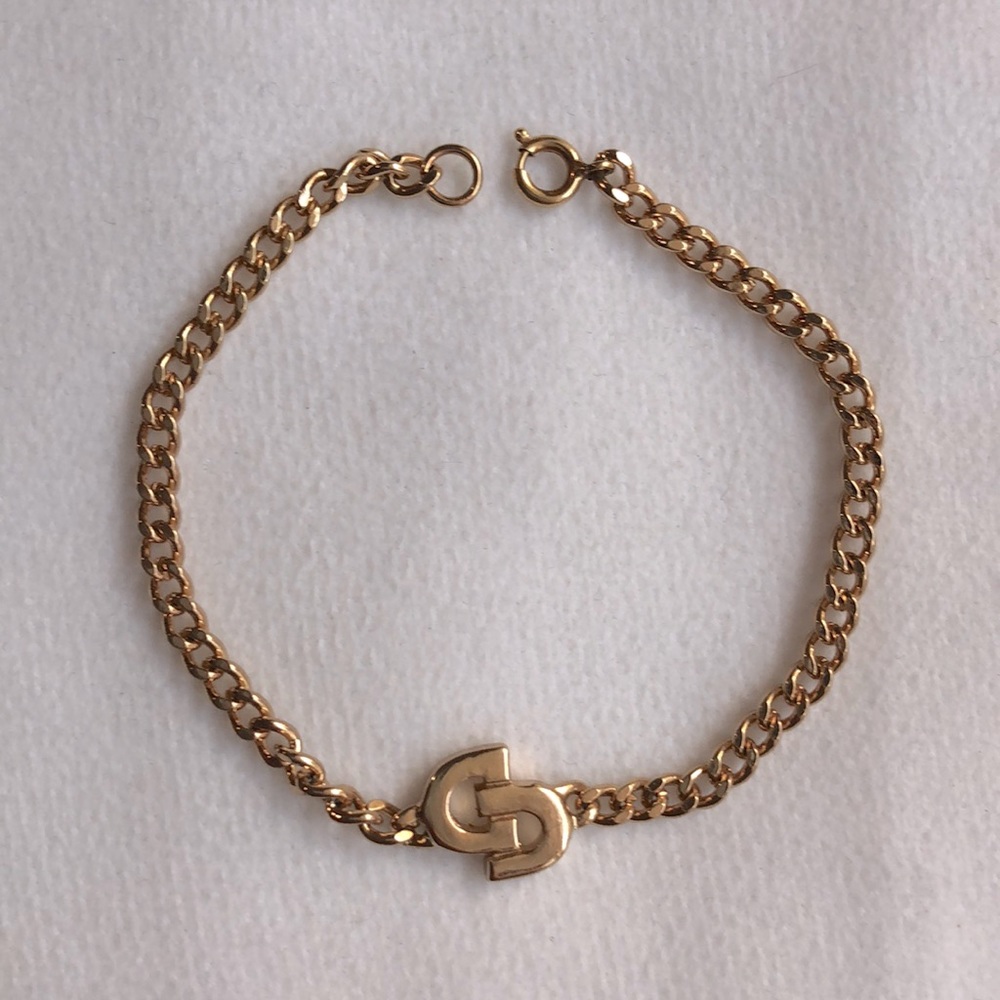 Vintage Dior CD Gold Plated Chain Bracelet